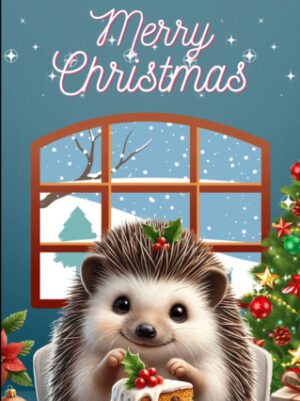 Christmas-Cards Adorable Hedgehog Christmas Card – The Perfect for Your Loved Ones